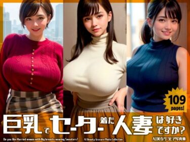 [熟女のエデン]【109枚！】巨乳でセーター着た人妻は好きですか？【AI美女グラビア写真集】